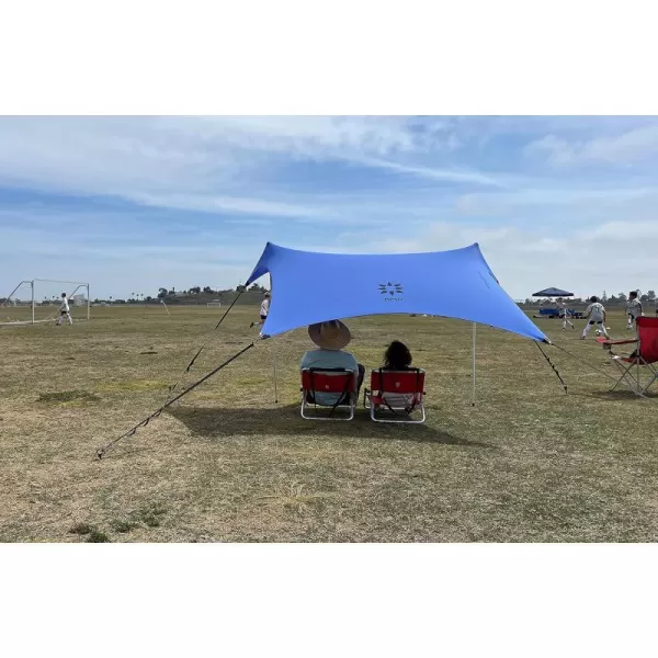 imageNeso Sidelines 1 Versatile Sports Sun Shelter Patented Corners amp Poles 100 Recycled Stakes 45lbPeriwinkle Blue