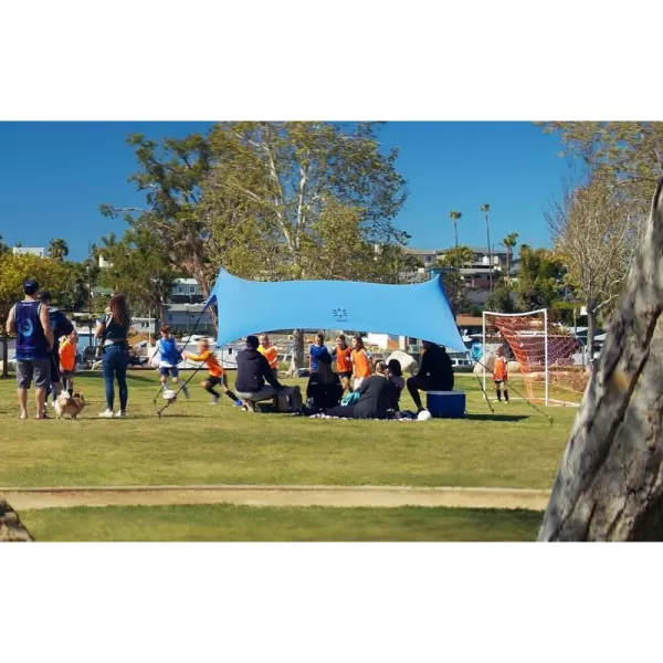 imageNeso Sidelines Grande  Versatile Sports Sun Shelter Patented Corners amp Poles 100 Recycled StakesPeriwinkle Blue
