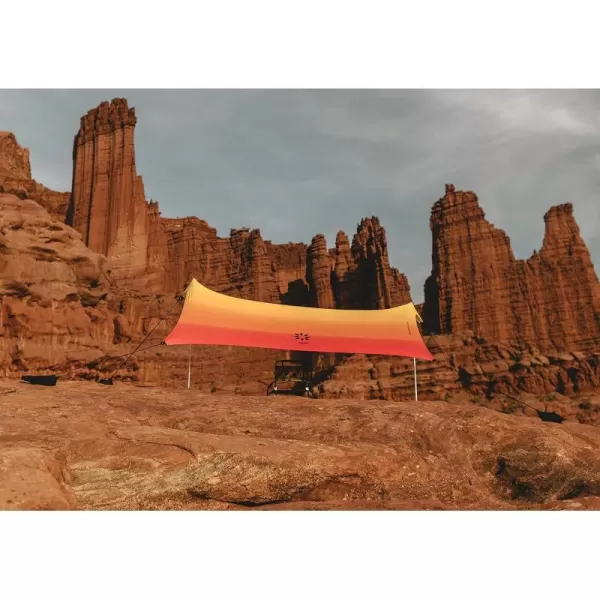 imageNeso Sidelines Grande  Versatile Sports Sun Shelter Patented Corners amp Poles 100 Recycled StakesSunset