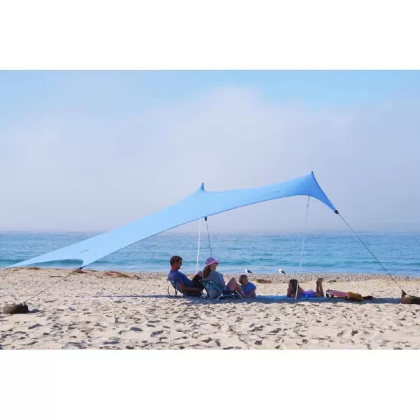 imageNeso Tents Gigante Beach Tent 8ft Tall 11 x 11ft Biggest Portable Beach Shade UPF 50 SunnbspProtection Reinforced Corners and Cooler PocketPeriwinkle Blue