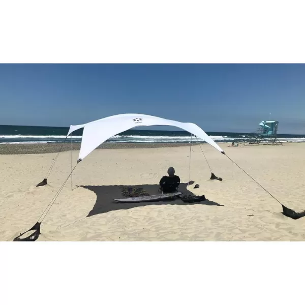 imageNeso Tents Gigante Beach Tent 8ft Tall 11 x 11ft Biggest Portable Beach Shade UPF 50 SunnbspProtection Reinforced Corners and Cooler PocketWhite