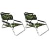 image2 Pack of Neso Lightweight Water Resistant Beach Chairs with Shoulder Strap and Slip Pocket  Folds Thin Aqua FrondsCamo