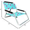 image2 Pack of Neso Lightweight Water Resistant Beach Chairs with Shoulder Strap and Slip Pocket  Folds Thin Aqua FrondsFlamingos