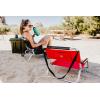 image2 Pack of Neso Lightweight Water Resistant Beach Chairs with Shoulder Strap and Slip Pocket  Folds Thin Aqua FrondsLehua Red