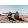 image2 Pack of Neso Lightweight Water Resistant Beach Chairs with Shoulder Strap and Slip Pocket  Folds Thin Aqua FrondsLehua Red