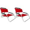 image2 Pack of Neso Lightweight Water Resistant Beach Chairs with Shoulder Strap and Slip Pocket  Folds Thin Aqua FrondsLehua Red