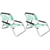 image2 Pack of Neso Lightweight Water Resistant Beach Chairs with Shoulder Strap and Slip Pocket  Folds Thin Aqua FrondsMint Tie Dye