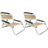 image2 Pack of Neso Lightweight Water Resistant Beach Chairs with Shoulder Strap and Slip Pocket  Folds Thin Aqua FrondsRainbow