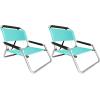 image2 Pack of Neso Lightweight Water Resistant Beach Chairs with Shoulder Strap and Slip Pocket  Folds Thin Aqua FrondsSeafoam
