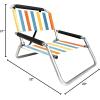 image2 Pack of Neso Lightweight Water Resistant Beach Chairs with Shoulder Strap and Slip Pocket  Folds Thin Aqua FrondsVintage Stripes