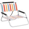 image2 Pack of Neso Lightweight Water Resistant Beach Chairs with Shoulder Strap and Slip Pocket  Folds Thin Aqua FrondsVintage Stripes