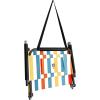 image2 Pack of Neso Lightweight Water Resistant Beach Chairs with Shoulder Strap and Slip Pocket  Folds Thin Aqua FrondsVintage Stripes