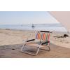 image2 Pack of Neso Lightweight Water Resistant Beach Chairs with Shoulder Strap and Slip Pocket  Folds Thin Aqua FrondsVintage Stripes