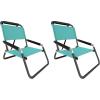 image2 Pack of Neso Lightweight Water Resistant Beach Chairs with Shoulder Strap and Slip Pocket  Folds Thin Aqua FrondsSeafoam
