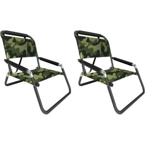 image2 Pack of Neso Lightweight Water Resistant Beach Chairs with Shoulder Strap and Slip Pocket  Folds Thin Aqua FrondsCamo