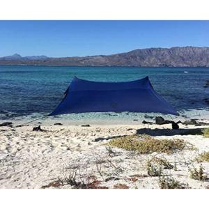 imageNeso Tents Beach Tent with Sand Anchor Portable Canopy Sunshade  7 x 7  Patented Reinforced CornersPeriwinkle BlueNavy