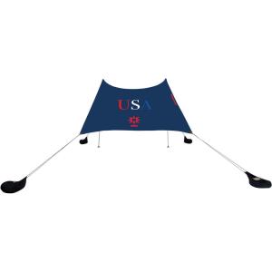 imageNeso Tents Beach Tent with Sand Anchor Portable Canopy Sunshade  7 x 7  Patented Reinforced CornersPeriwinkle BlueRedWhiteBlue
