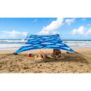 imageNeso Tents Beach Tent with Sand Anchor Portable Canopy Sunshade  7 x 7  Patented Reinforced CornersPeriwinkle BlueWhales