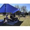 imageNeso Sidelines Grande  Versatile Sports Sun Shelter Patented Corners ampamp Poles 100 Recycled StakesPeriwinkle Blue